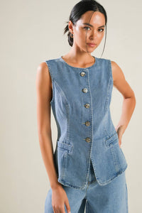 Adventure Awaits Denim Vest