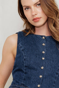 COFFEE PETAL DENIM VEST