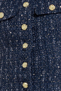 PARISIAN TWEED NAVY WOVEN TWEED VEST