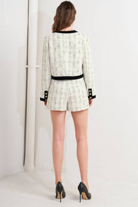 PARIS BOUND WOVEN TWEED CROP JACKET