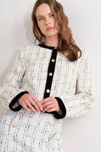 PARIS BOUND WOVEN TWEED CROP JACKET