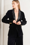 MIDNIGHT TUX WOVEN VELVET BLAZER