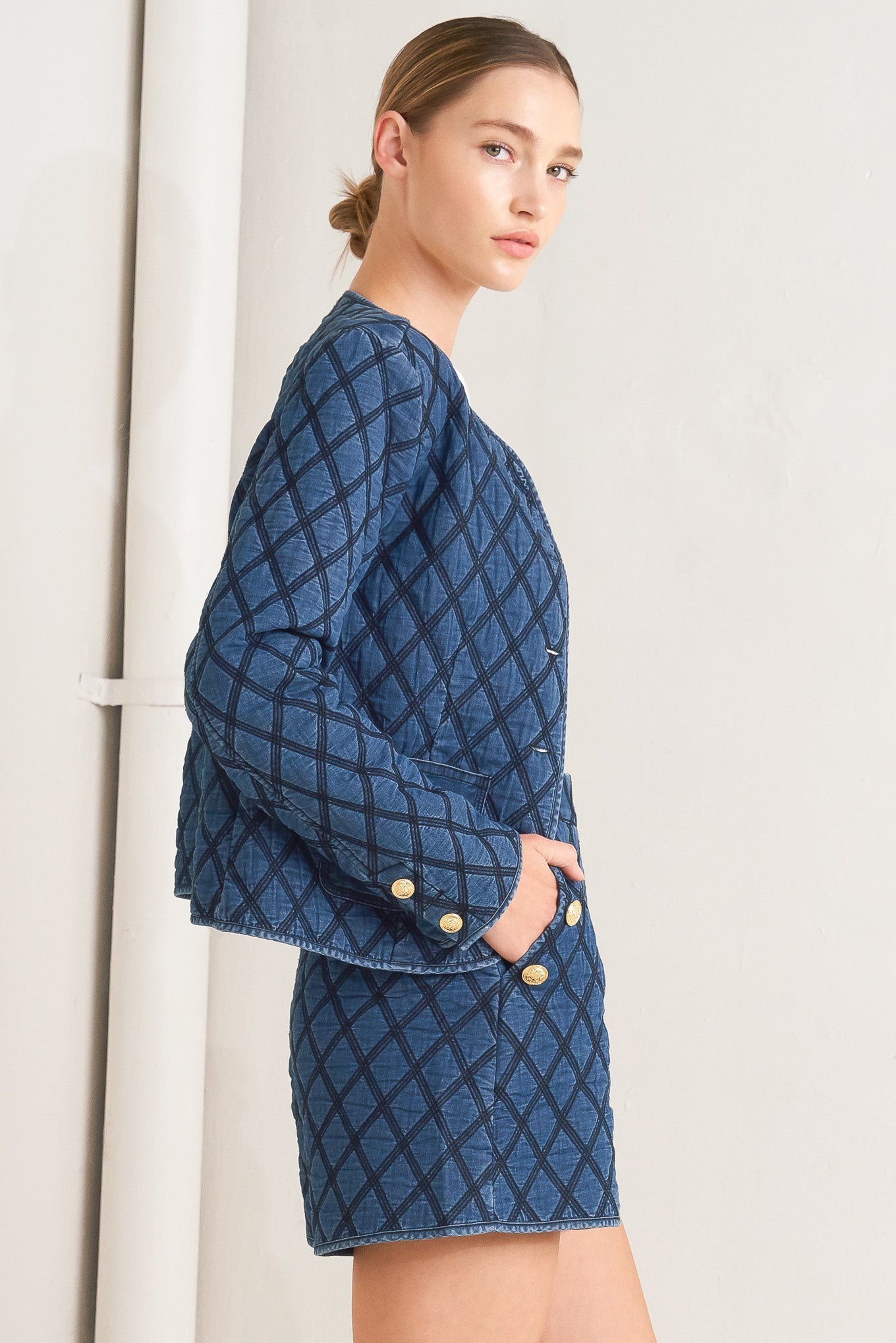 MODERNLUXE QUILTED WOVEN JACKET