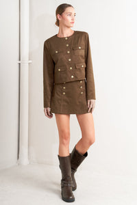 HERITAGE UTILITY FAUX SUEDE JACKET