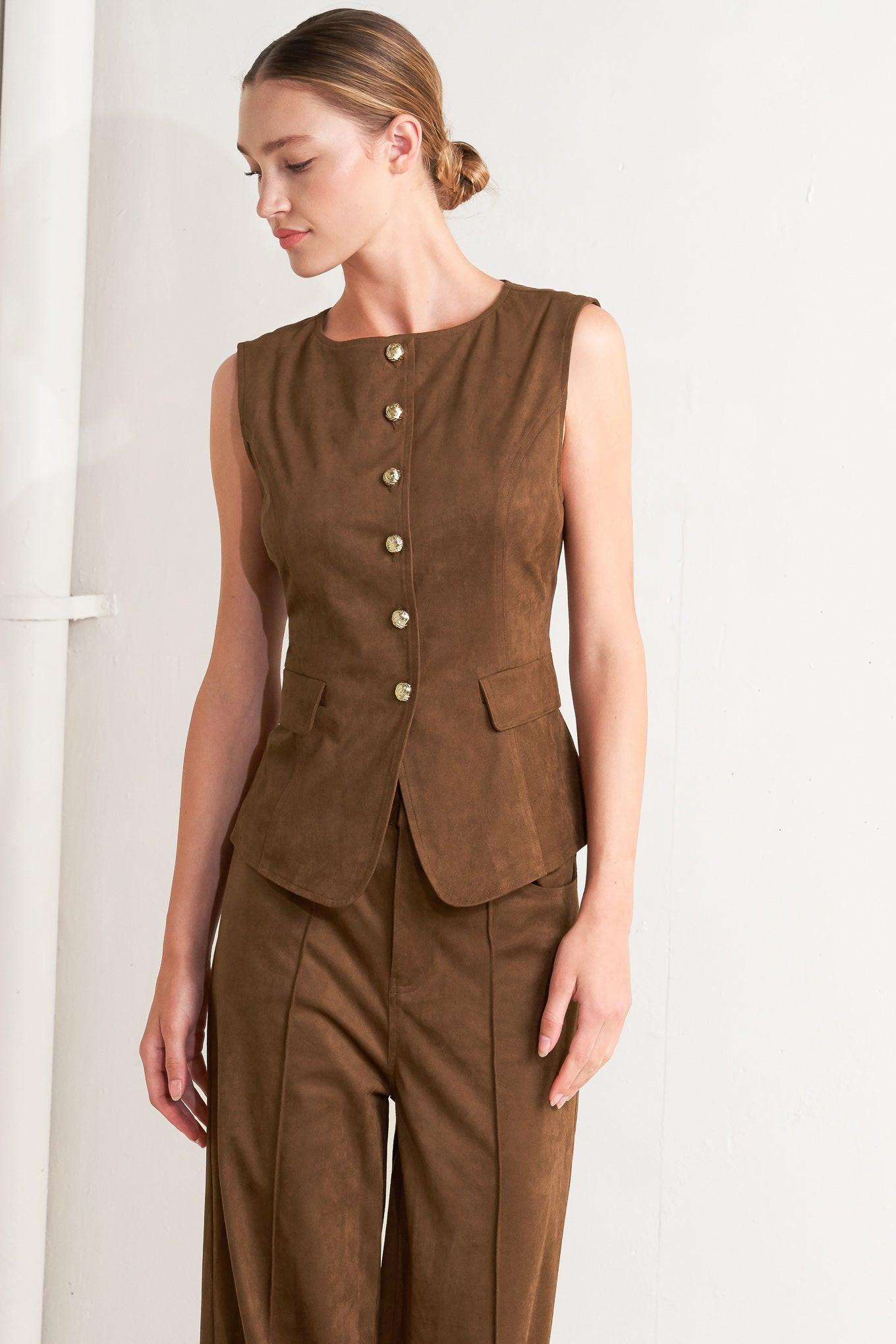 MIDNIGHT MESA STYLE FAUX SUEDE VEST