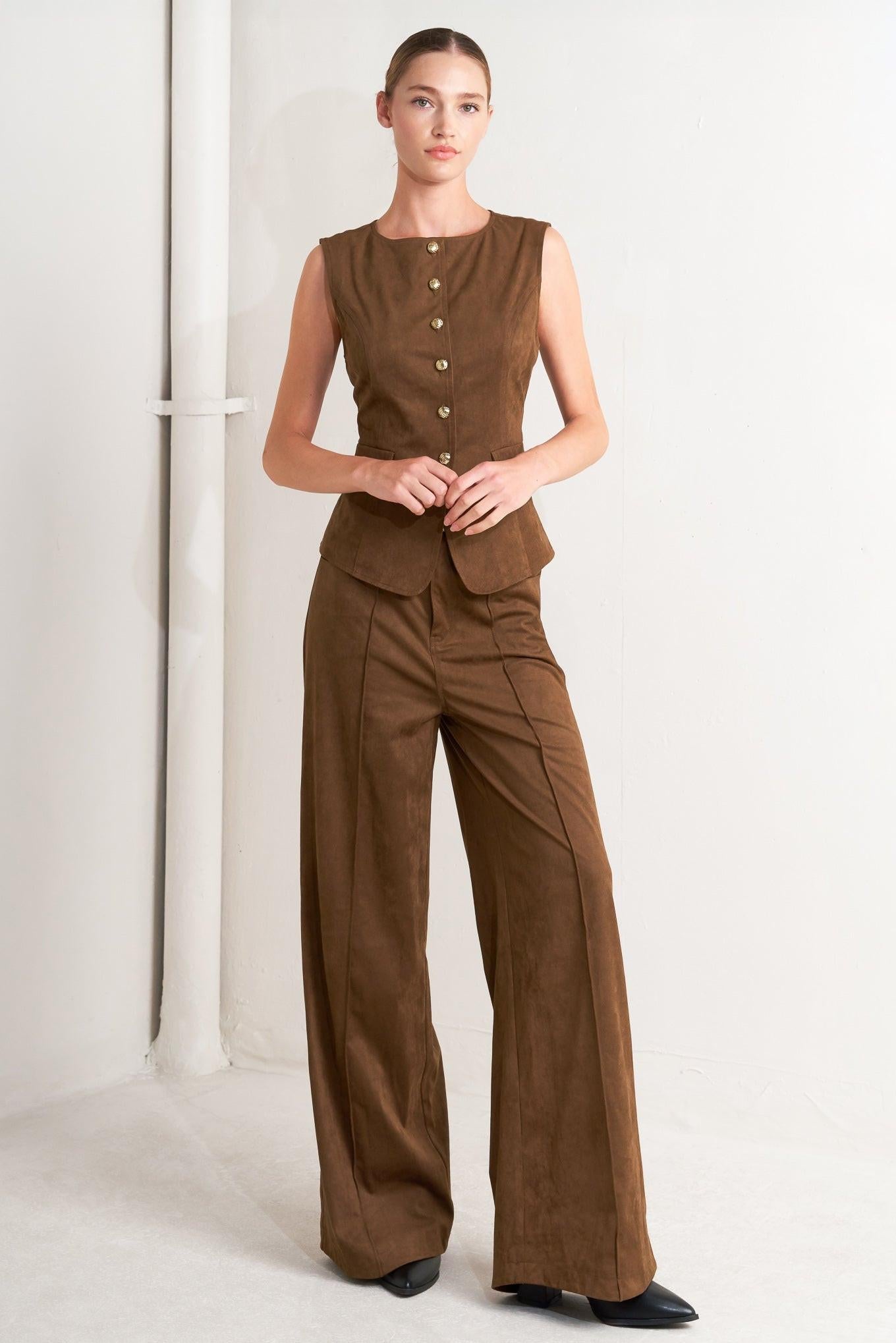 MIDNIGHT MESA STYLE FAUX SUEDE VEST