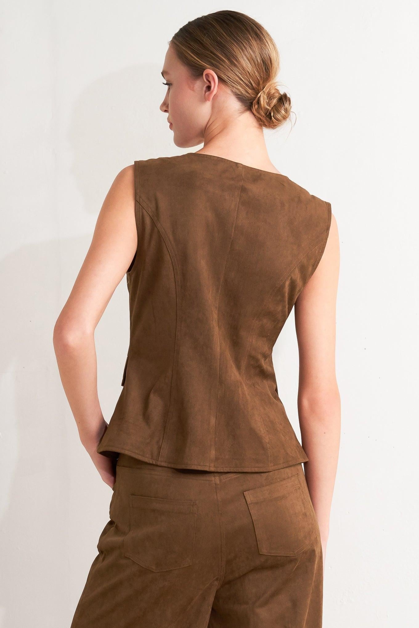 MIDNIGHT MESA STYLE FAUX SUEDE VEST