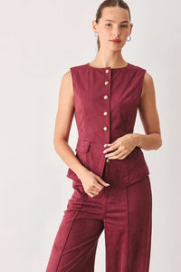 MIDNIGHT MESA STYLE FAUX SUEDE VEST
