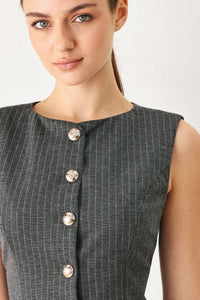 MODERN PINSTRIPE WOVEN VEST