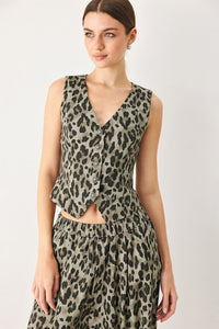 LEOPARD LUXE WOVEN VEST