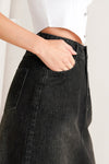 TALK ABOUT BEAUTY DENIM MIDI SKIRT