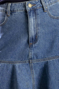 UNDER THE HISBISCUS DENIM SKIRT