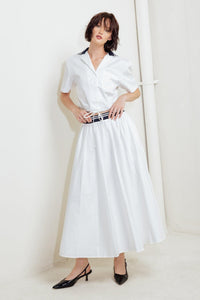 COASTAL COLLAR WOVEN MIDI SKIRT