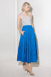 SIMPLY SPELLBOUND BLUE WOVEN FULL MIDI SKIRT