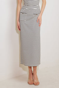 WINDING PATH STRIPED WOVEN SKIRT