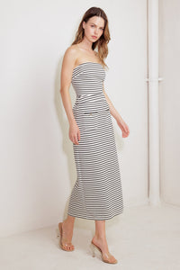WINDING PATH STRIPED WOVEN SKIRT