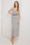 WINDING PATH STRIPED WOVEN SKIRT