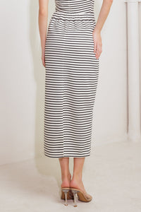 WINDING PATH STRIPED WOVEN SKIRT