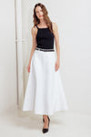 DOWNTOWN EASE WOVEN MIDI SKIRT