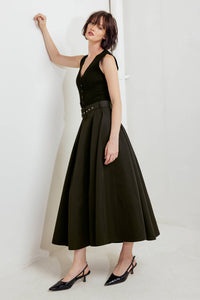 ROUGE ALLURE WOVEN FULL MIDI SKIRT