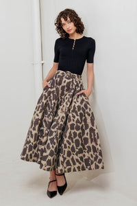 LEO LOVER WOVEN FULL MIDI SKIRT