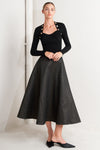 EVENING SCULPT METALLIC WOVEN CIRCLE SKIRT