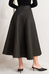 EVENING SCULPT METALLIC WOVEN CIRCLE SKIRT