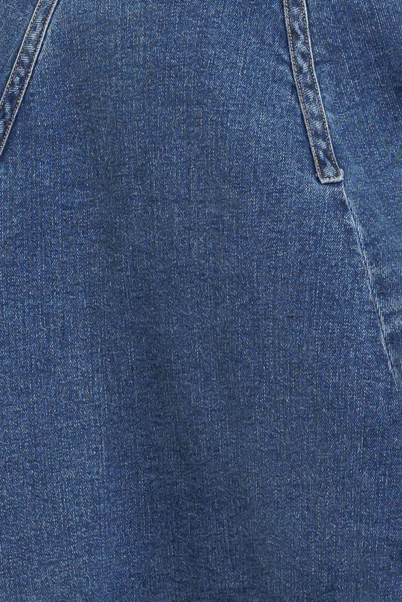 COWBOY CURVE DENIM MIDI SKIRT