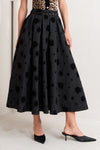 NOIR BLOOMING ROMANCE WOVEN FULL MIDI SKIRT