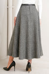 CITY CHECKLINE WOOLEN WOVEN MIDI SKIRT