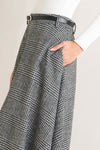 CITY CHECKLINE WOOLEN WOVEN MIDI SKIRT