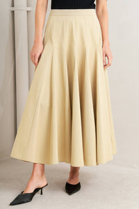 PALE FRAME WOVEN TAUPE CIRCLE SKIRT