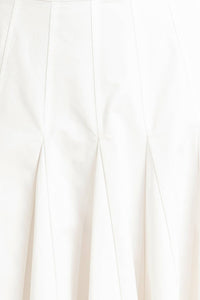 PALE FRAME WHITE WOVEN CIRCLE SKIRT