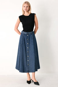 SWEET TALKER DENIM CIRCLE MIDI SKIRT