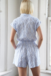 LOST IN THOUGHT WOVEN ROMPER
