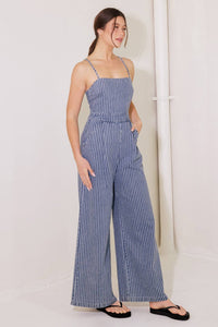 BEGIN AGAIN BLUE DENIM JUMPSUIT