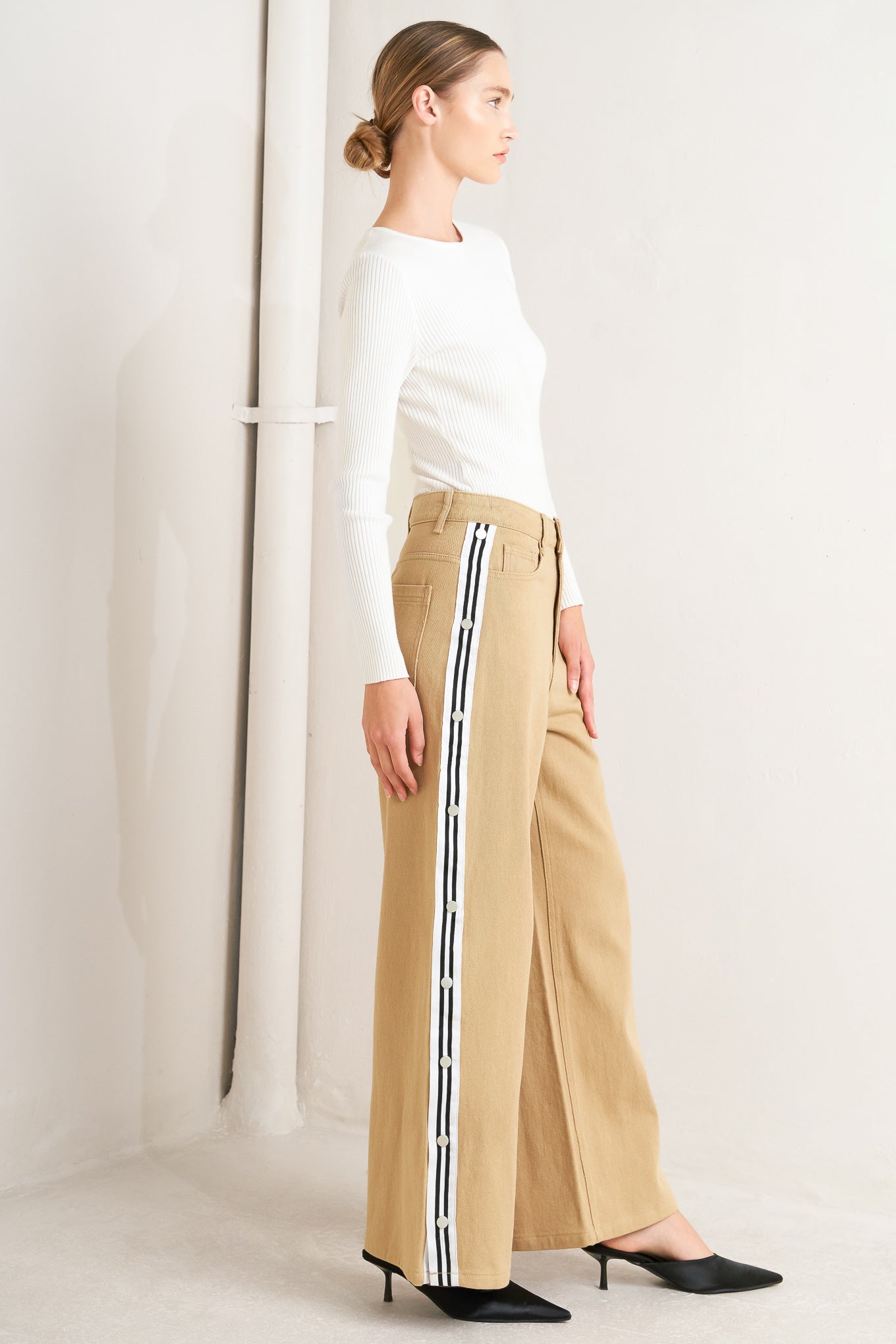 ELEGANT ELEVATION WOVEN TWILL PANTS
