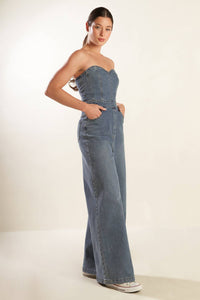 LOOK WHAT WE STARTED DENIM JUNPSUIT