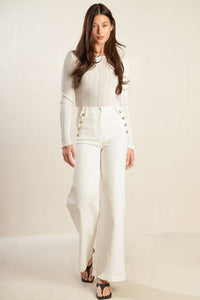 LILY PETAL WHITE WOVEN PANTS