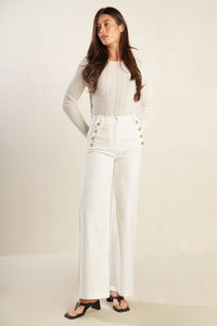 LILY PETAL WHITE WOVEN PANTS