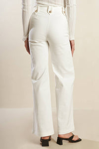 LILY PETAL WHITE WOVEN PANTS