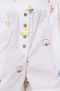 AFTER HOURS WHITE WOVEN SHORTS