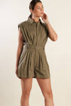 HEART OF A WOMAN WOVEN ROMPER