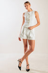 LOVE LETTERS WHITE WOVEN SHORT