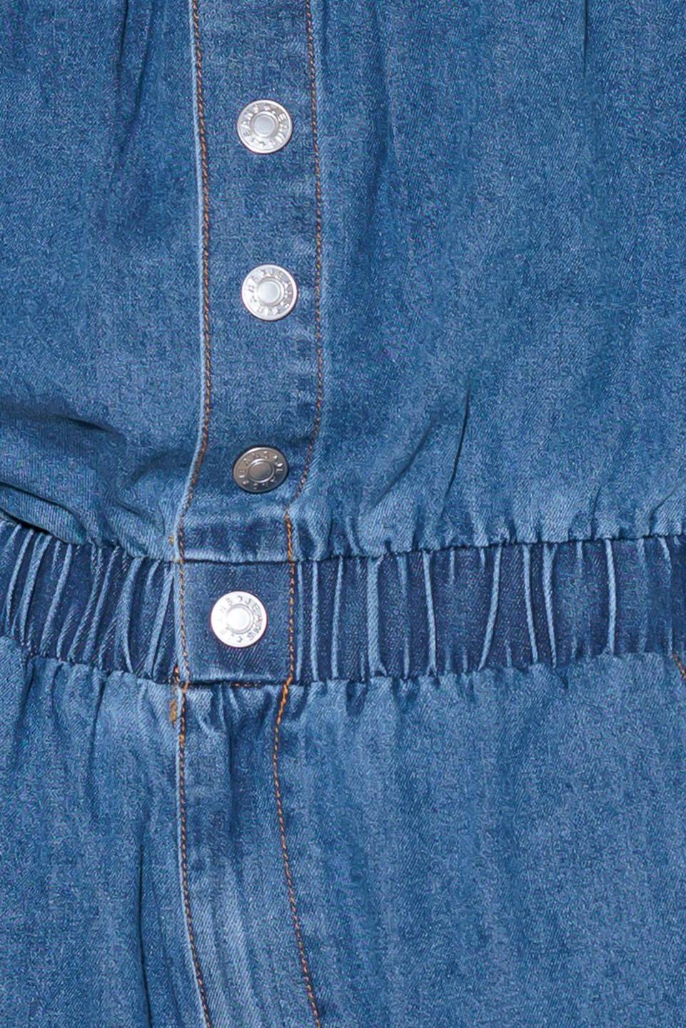 GRACEFULLY WRAPPED MEDIUM DENIM ROMPER