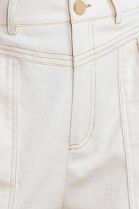 SIMPLY MINE CREAM WOVEN SHORT