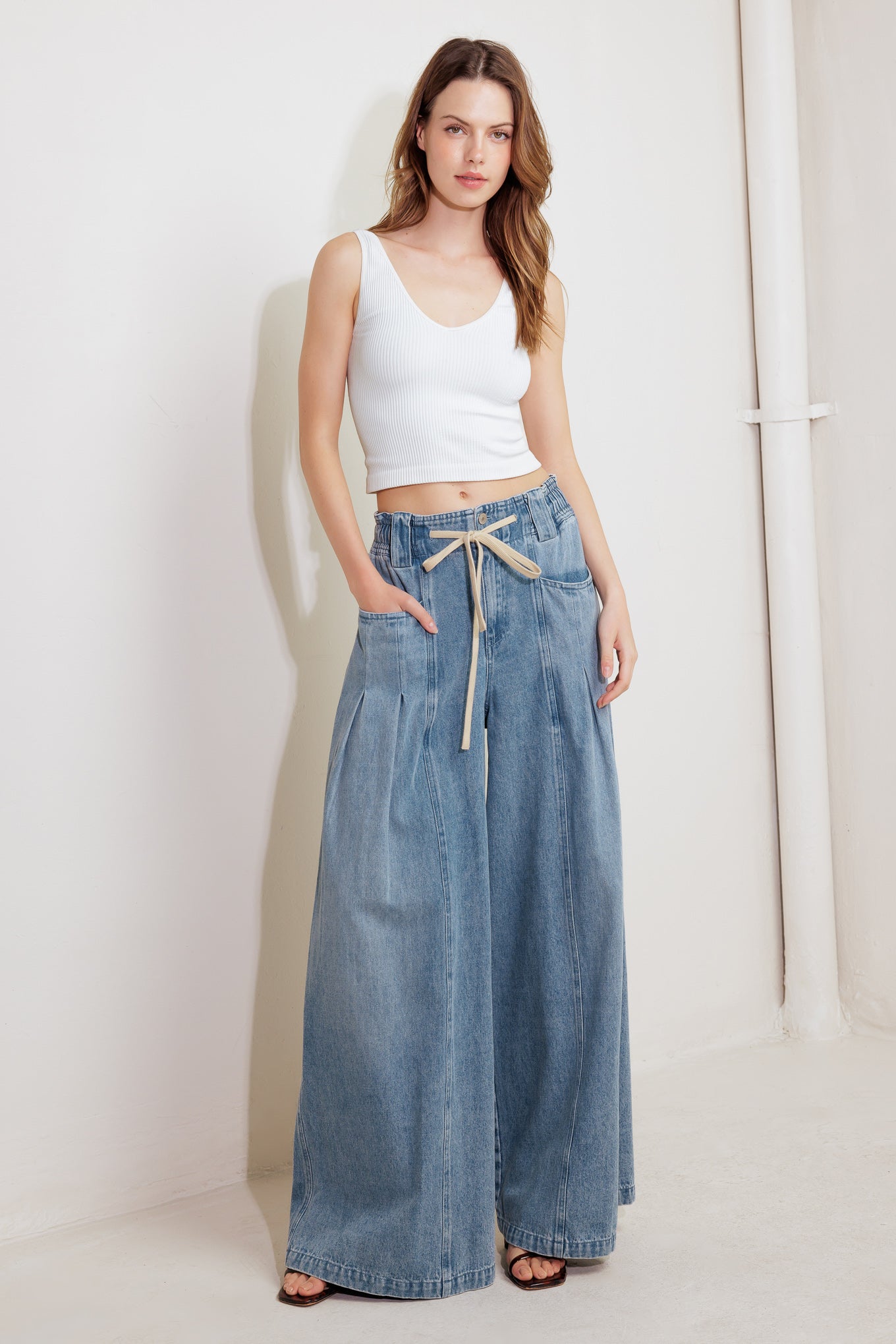 CALM & COLLECTED BLUE DENIM PANTS
