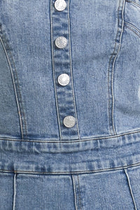 URBAN STRAPLESS DENIM JUMPSUIT