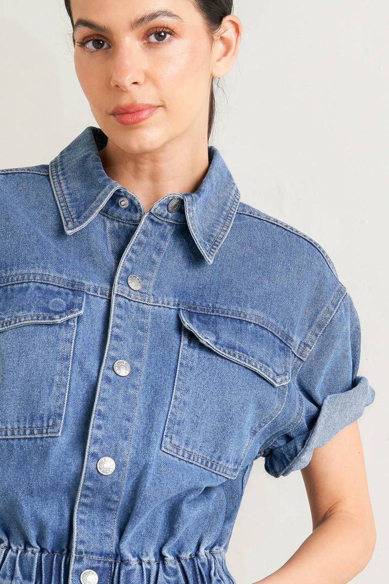 RELAX UTILITY DENIM JUMPSUIT