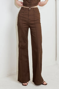 EFFORTLESS EDGE BROWN TWILL PANTS